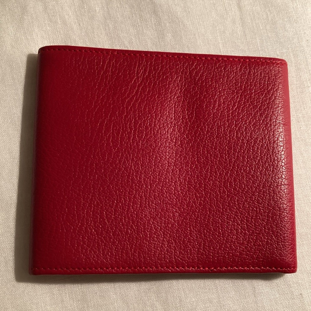 Ferrari Red Leather bifold Wallet made in Italy - Picture 2 of 16